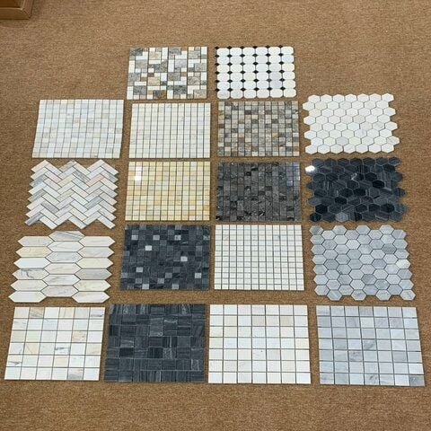 Gạch Trang Trí Sân Vườn Mosaic Đá Cẩm Thạch	